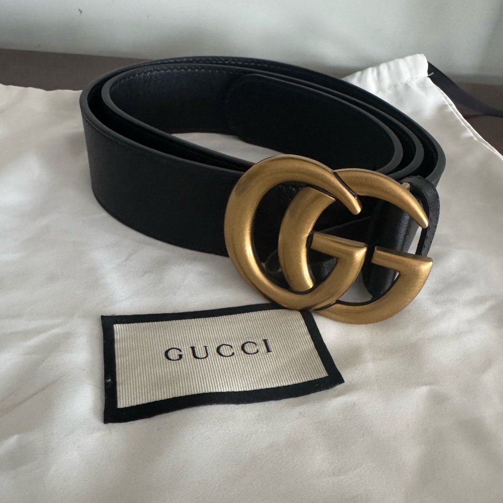 Gucci Black Leather Belt